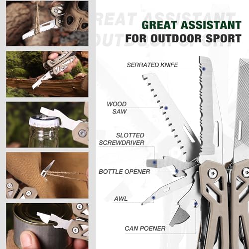 MOSSY OAK 21-in-1 Multitool, Stainless Steel Pliers with Pocket Knife
