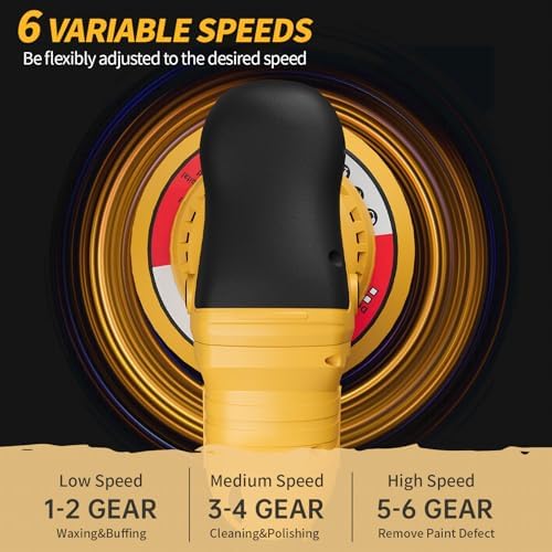 Polisher for Car Detailing to 5500Rpm (Yellow, Upgraded Version)