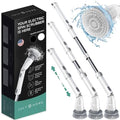 JULY HOME Electric Spin Scrubber with Adjustable Extension Shower Scrubber Brush, Cordless Automatic Power Scrubber for Shower, Cleaner for Tile, Floor, Long Handle & 3 Brush (Packaging May Vary)