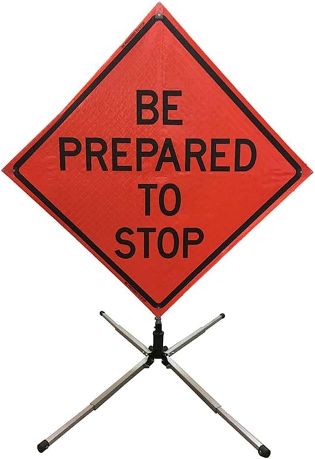 Plasticade Watchdog Aluminum Compact Single Spring Stand for 36" & 48" Roll-Up Signs, Automotive Grade Steel Spring, Universal Sign Clamp, Extendable and Lockable Legs with Non-Skid Rubber Feet