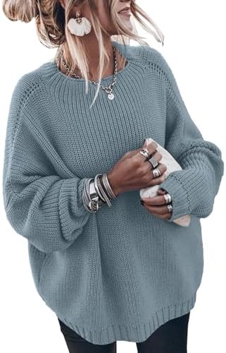 Womens Oversized Sweaters Loose Solid Casual Long Sleeve Mock Neck Knitted Jumper Tops