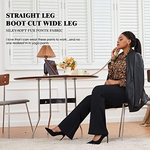 DGD Wrinkle-Free Stretch Dress Pants Plus Size for Women Pull-on Pant Ease into Comfort Office Pant