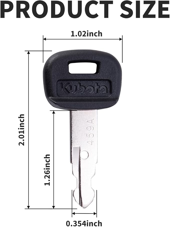 Aree 10PCS Kubota Key 459A RC411-53933 RC461-53930 Replacement for Ku-bota Mini Excavator Backhoe Skid Steer Track Loaders KX91-3 U15 U17 U25S U35 L39 L45 L47 L48 SVL75 SVL90 (10 Kubota Keys)