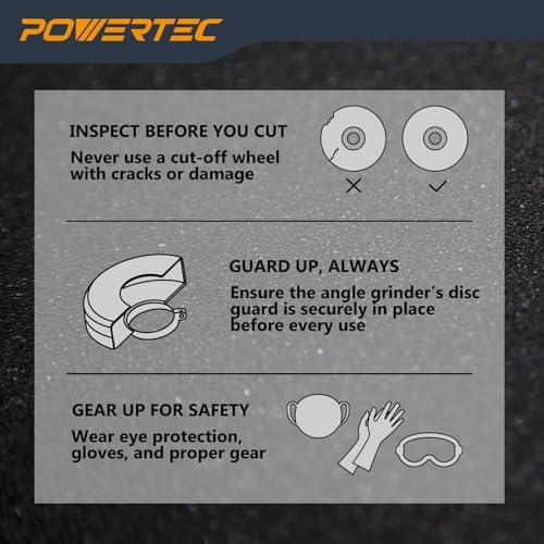 POWERTEC 4-1/2" Cut-Off Wheels, 50 PK, 7/8" Arbor (14019-P2)