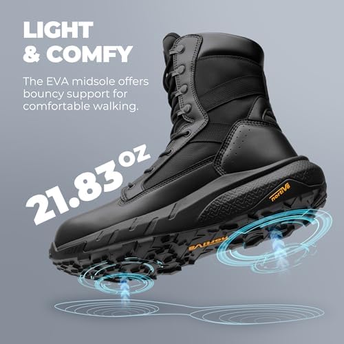 NORTIV 8 Men's Composite Toe Work Boots Side Zipper