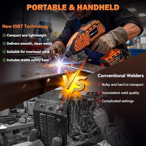 Display Handheld Welder, IGBT Inverter with 5 Adjustable, 20PCS Rods