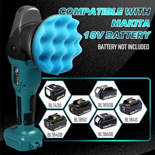 Cordless Buffer Polisher for Makita 18V Battery, 5 Inch Car Polisher