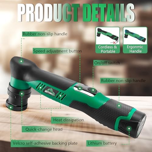 BATOCA S5 Cordless Mini Car Polisher Buffer Sander Rotary & Dual Action