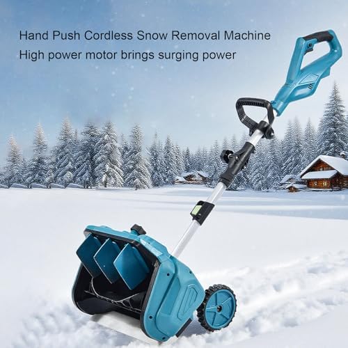 Diydeg Cordless Snow Shovel, 20ft Throwing Distance Plows 300lbs per Min Portable Electiric Snow Shovel with Wheels 2X3000mAh Battery, Hand Push Battery Snow Blower for Road Sidewalk (US Plug)