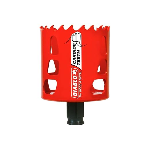 Diablo Carbide Teeth Hole Saw for Wood and Metal - Diablo Mandrel Shank - 2-1/2" Diameter, 2-3/8" Length - DHS2500CT