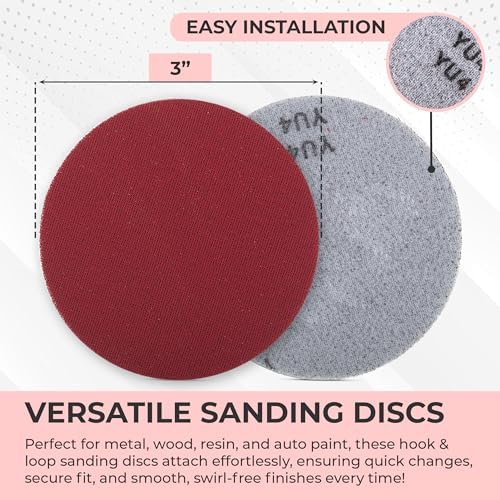 Sunmight Sunfoam Grip No Hole 3 Inch Sanding Discs - 2000 Grit Wet Dry Sandpaper for Car Paint, Headlight, Metal, Wood - Hook & Loop for Orbital & DA Sanders - Polishing & Finishing Abrasive (20 Pcs)