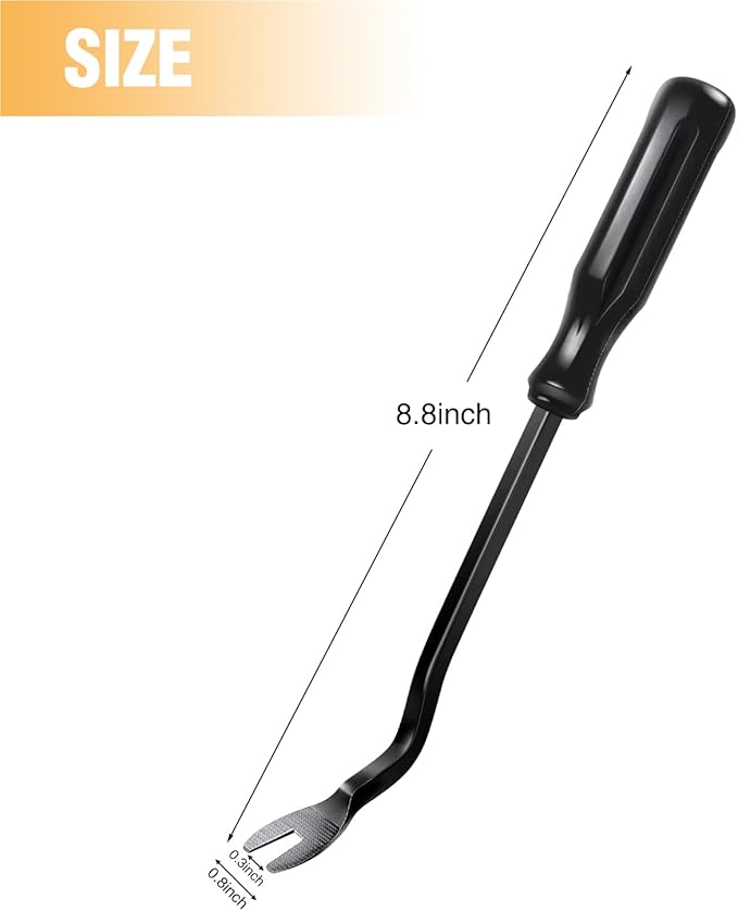 GOOACC Car Panel/Upholstery Remover Ergonomic Stainless Steel Fastener Remover - Easily Removes Plastic Fasteners Reduces Damage to Panels and Loss of Clips Black