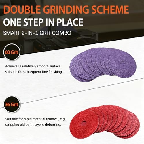 24 Pack 9" Sanding Disc, 36 Grit & 60 Grit Sanding Disc Fits for JLD10-9 Lawn Mower Blade Sharpener and with 9 inch Grinding Wheel Lawn Mower Blade Sharpener and Grinder