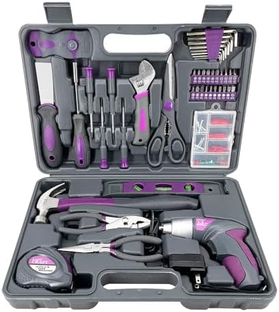 44Pcs Lady Tool kit 4V Purple Poewer Screwdriver Set Home/Dorm