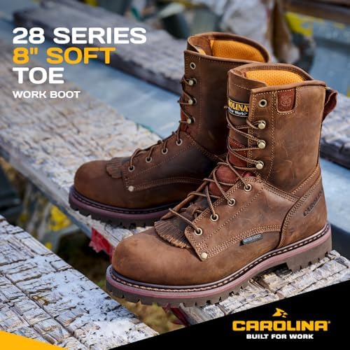 Carolina 28 Series Soft Toe Waterproof Work Boots for Men, EH-Rated