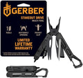 Gerber Gear Stakeout Drive - 10-in-1 Butterfly-Opening Multitool with Needlenose Pliers, Oversized Flip Bit Driver, Plain Edge Blade, Chisel, Bottle Opener, Pocket Clip & Carabiner Carry - Black