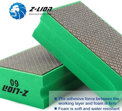 Z-Lion Electroplated Diamond Hand Polishing Pads Foam Back for Granite Marble Stone Glass Ceramic(4pcs/Set)