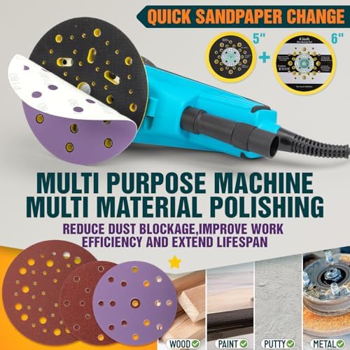 Autolock 350W Electric Random Orbital Sander with 5 & 6 Inch pads 1pcs