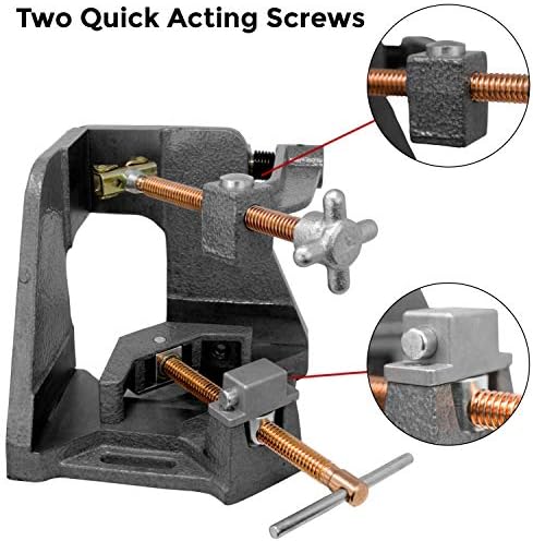3-Axis Fixture Vise with Quick Acting Screw, Two Stand-Offs, Swing Away Arm with 3.75-Inch Miter Joint, 2.45-Inch T-Clearance - WAC35-SW, Strong Hand