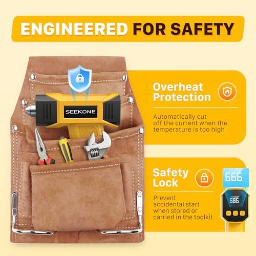 SEEKONE 7.2V Cordless Mini Heat Gun 212-932℉ for Crafts, 3d printing