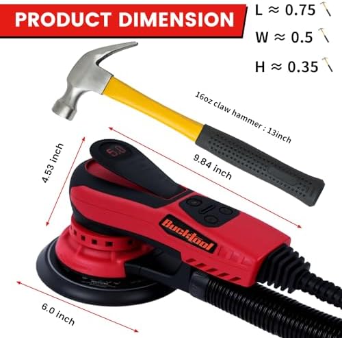 BUCKTOOL 6-Inch Variable Speed Random Orbital Sander, 3A Brushless Motor