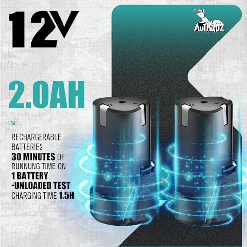 AUTIWOZ Cordless Mini Car Polisher Buffer, 6 Speeds, 2Pcs 2000mAh 1/3inch Orbital and Rotary Fast Change Polisher for Car Detailing, Micro Cordless Polisher for Car Boat Polishing WS02