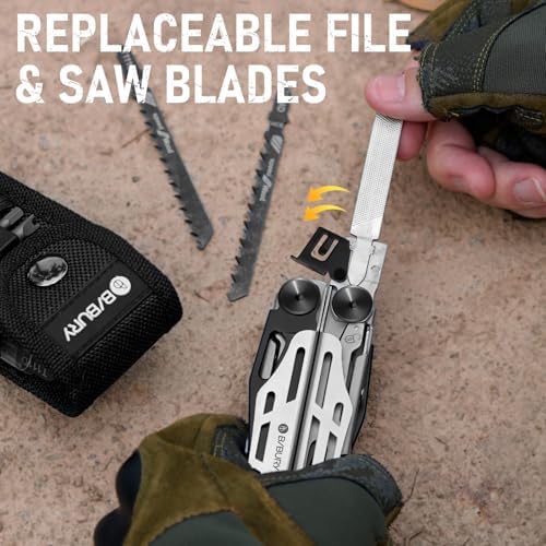 BIBURY Multitool Pliers with 440A Knife & Full Size Scissors, BI2045B