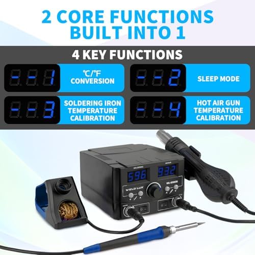 820W Digital Soldering Station Kit 2 In 1 Hot Air Rework Station