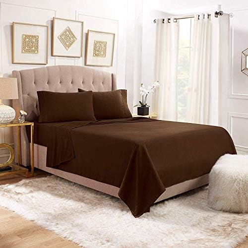 JS Sanders Affordable Microfiber 6 PC Bed Sheet Set - Full Size, Chocolate