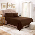 JS Sanders Affordable Microfiber 6 PC Bed Sheet Set - Full Size, Chocolate