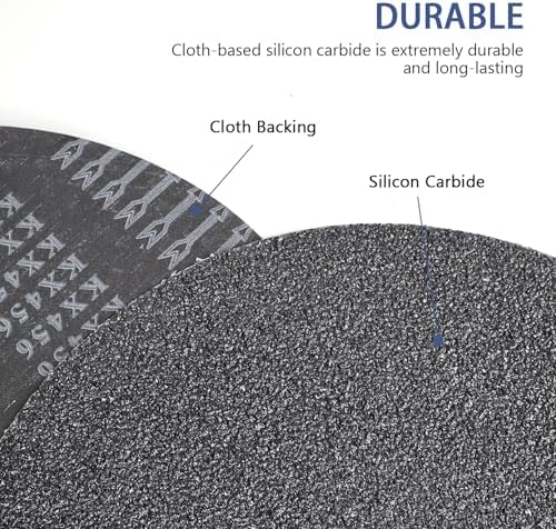 HUAALIUCHE Floor Sanding Disc Cloth-Backed Silicon Carbide，17" x 2" Holes for Concrete, Stone, 16 Grit, 3-Pack