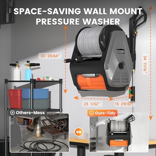 Giraffe Tools Grandfalls Pressure Washer Pro with 100FT Hoses, Dark Silver