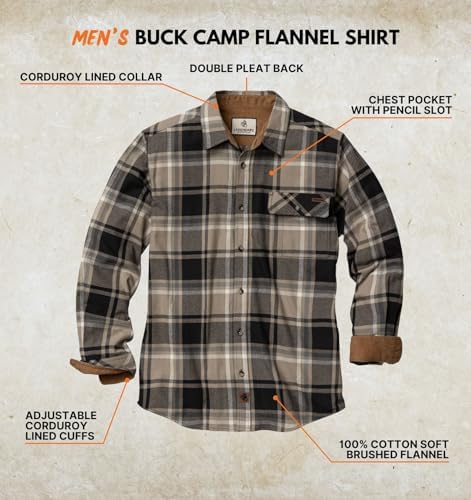 Legendary Whitetails Mens Flannel Long Sleeve Button Down 100% Cotton Shirt