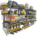 49''W Power Tool Organizer Wall Mount, 650LBS, 4 Tier, 12 Drill Holders