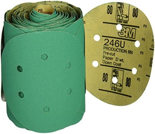 3M Stikit Green Disc Roll Dust Free, 01566, 6 in, 80, 100 Discs per roll