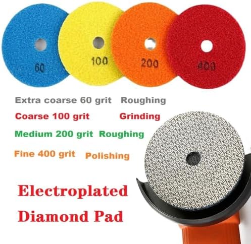 Electroplated Diamond Sanding Paper Sheet Pad,400Grit 6inch 150mm Grinding Sandpaper Pad Hook and Loop Backing for Metal Glass Porcelain Ceramic Hand Polishing & Trimming (1 Piece)