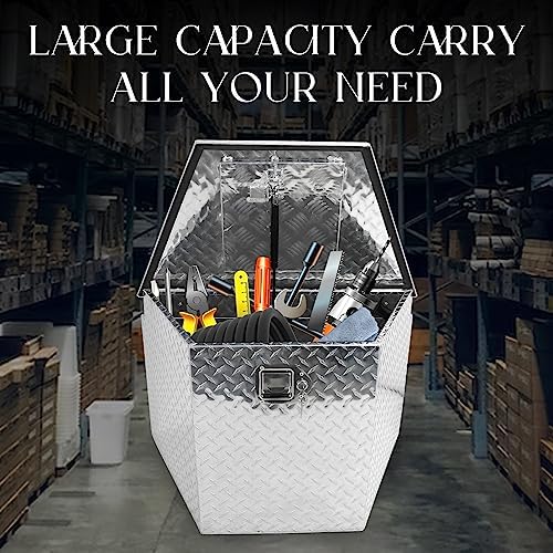BLACKHORSE-RACING Heavy Duty Aluminum Trailer Tongue Tool Box for Pick Up Truck Bed RV ATV with Lock & Keys 29"(L) x 17"(W) x 18"(H)-Silver