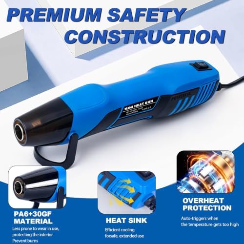 350W Mini Heat Gun Kit, 300PCS 10-26 AWG Waterproof Solder Seal Wire Connectors & 3:1 Shrink Tube Kit, Portable Hot Air Gun with 2-Temp Max 752°F (400°C) for Automotive, Marine, Wiring Repair