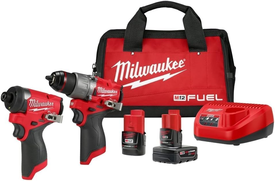 Milwaukee Electric Tools 2596-22 M12 Fuel 2Pc Kit - 1/2" Drill & 1/4" Hex Impact