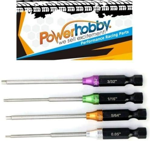 Powerhobby Standard + Metric RC Hex Driver 1/4" Power Tool Tip Set Combo