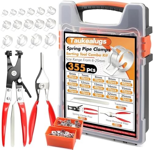 Spring Hose Clamps Kit with Plier & Hose Removal Tool,355Pcs