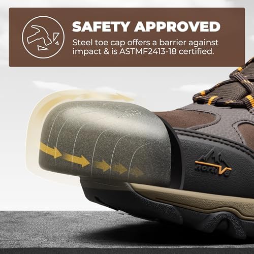 NORTIV 8 Men's Waterproof Steel Toe Work Boots