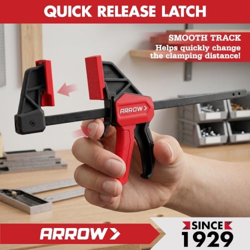 ARROW 4-Piece 6" Mini Bar Clamps for Woodworking with 50LBS Load Limit