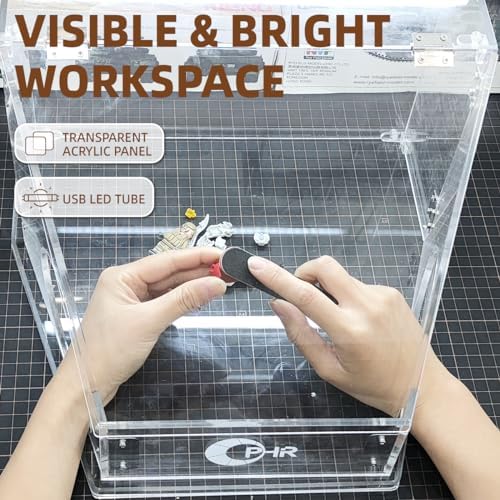 OPHIR Acrylic Polishing Dust Box with LED Light for Grinding &Craft Work