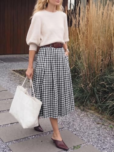 Casly Lamiit A-Line Midi Skirts for Women Business Skirt