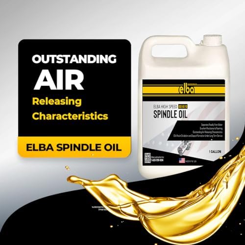 Elba High Speed Spindle Oil 10 | ISO VG 10 | Premium Ultra Clean Spindle Lubricant for CNC Machining Tools | 1 Gallon | Made in USA