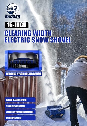 Wild Badger Power 40V Cordless Electric Snow Shovel, 12-Inch Brushless