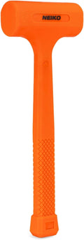 NEIKO 02842A Dead Blow Hammer, 0.5 Pounds, Neon Orange Deadblow Hammers, Mallet, Spark and Rebound Resistant, Unibody Molded, Soft Blow Rubber, Checkered Grip, Steel Shot and Core