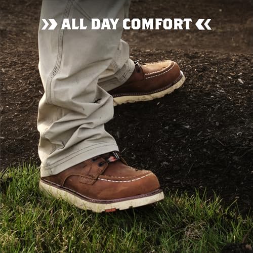 BRUNT Marin Unlined (Comp Toe) - 6" Lightweight Safety Toe Wedge Work Boot - EH Rated - Slip + Oil Resistant - Adjustable Width System