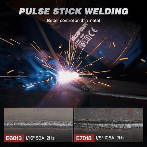 ARCCAPTAIN 205A Pulse Stick Welder, ARC/Lift TIG Welding Machine 10PCS Rods